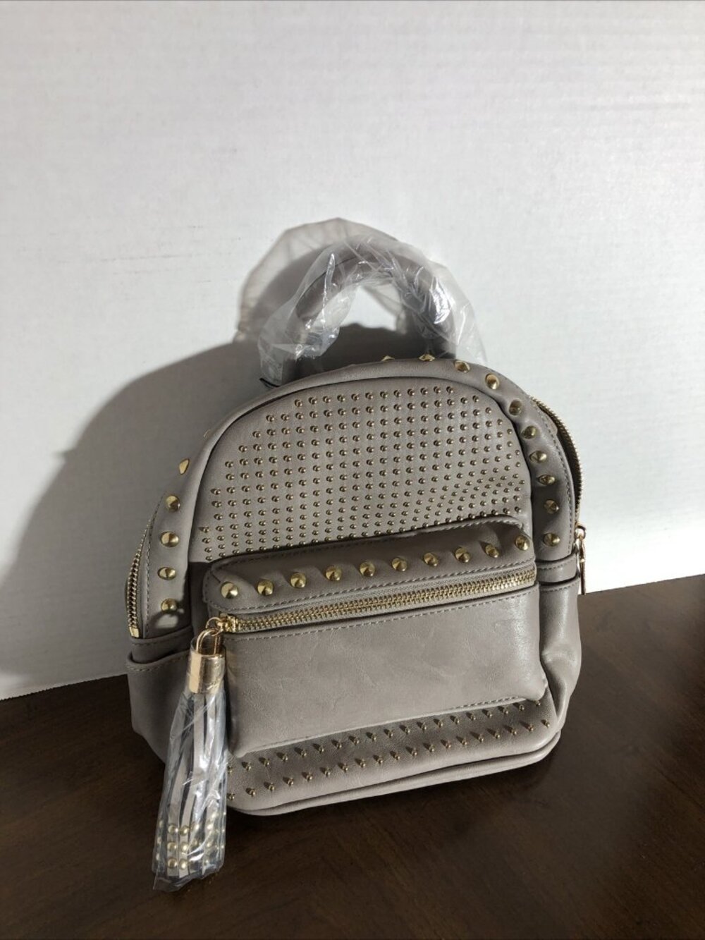 Brentano Studded Backpack In Gray 8” x 9” x 5”